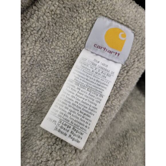 Carhartt J164 PTL Dearborn Coat XL-R Gray Sherpa Lined Chore Detroit Jacket - Picture 3 of 6